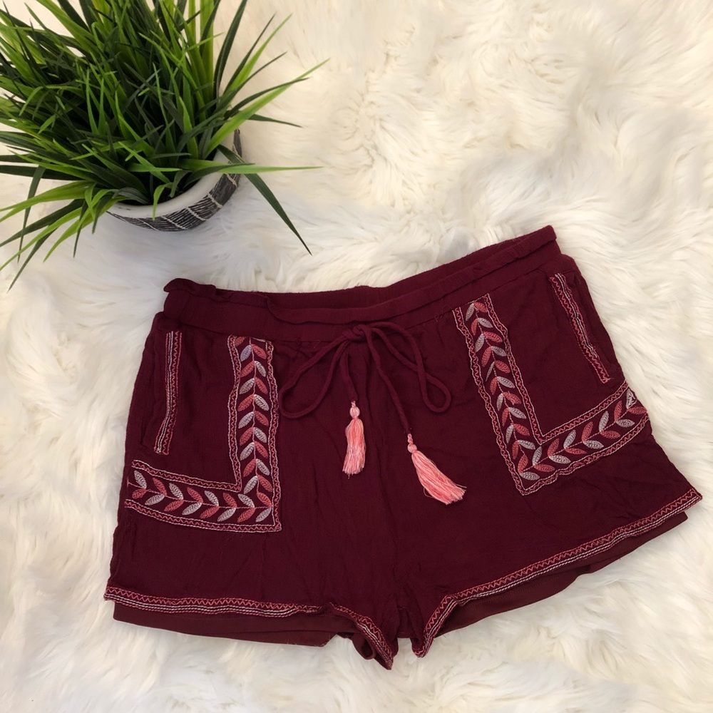 Maroon Aztec Shorts size L